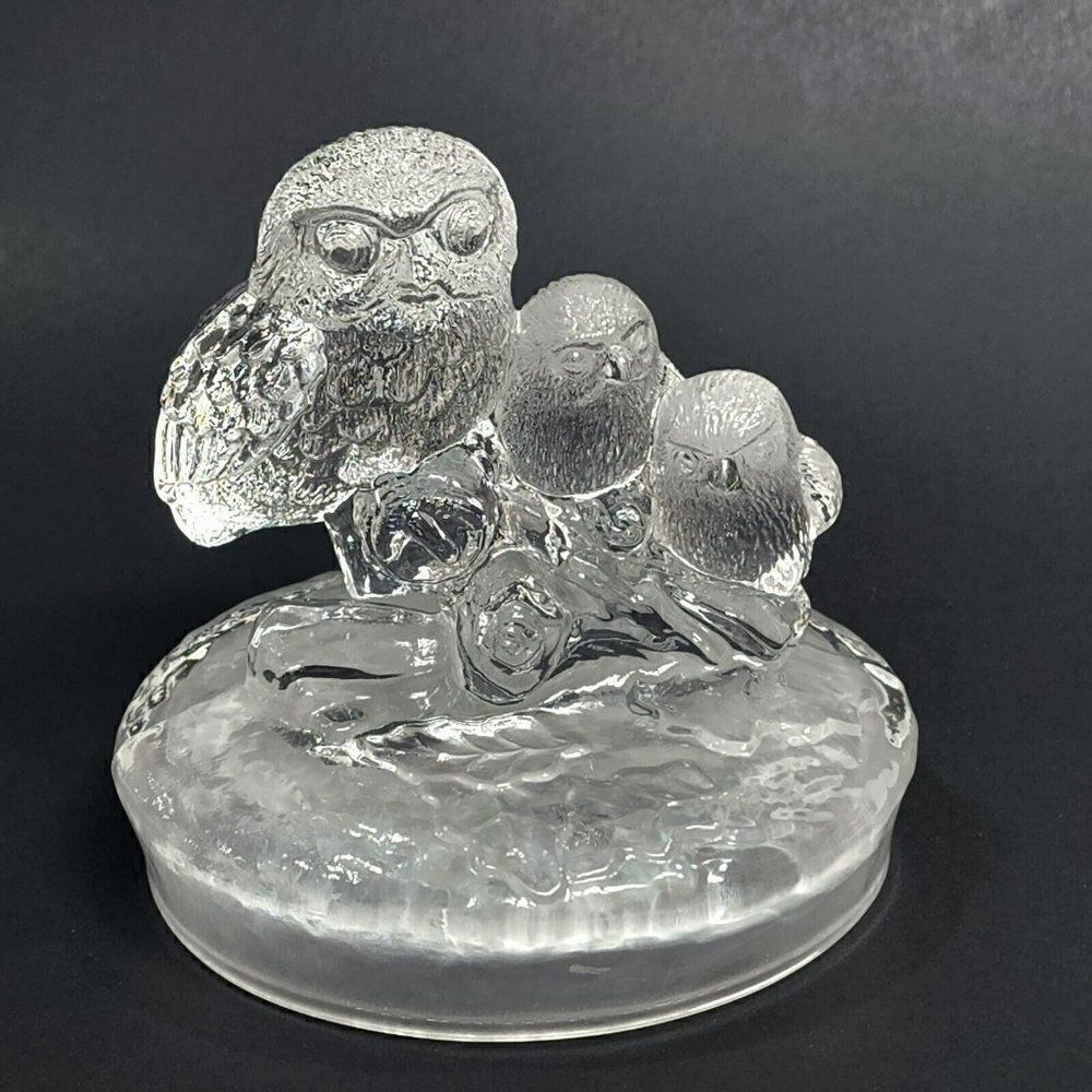 Royal Crystal Rock 5" 'Owls' Family‎ Ornament Wildlife Crystal Decor Paperweight
